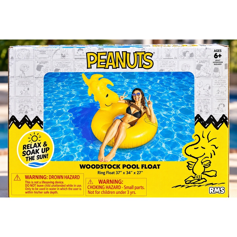 Peanuts Woodstock Pool Float Inflatable Ring 37in RMS International NEW